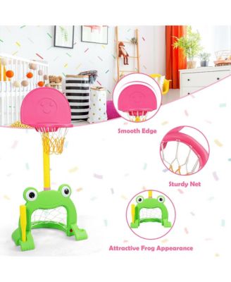 3-in-1 Kids Basketball Hoop Set Adjustable Sports Activity Center w/Balls
