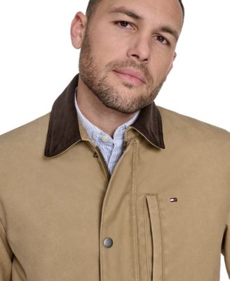 Men's Cotton Barn Coat with Corduroy Collar