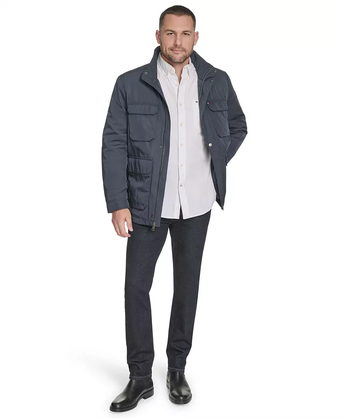 Men's Four Pocket Military-Inspired Field Jacket - thumbnail 7