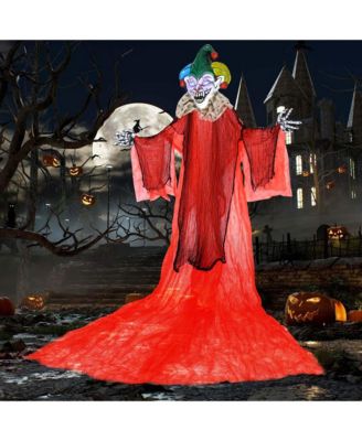 13.1 ft Halloween Hanging Clown w/ Wings Lighted Colorful Eyes Ghost for Yard