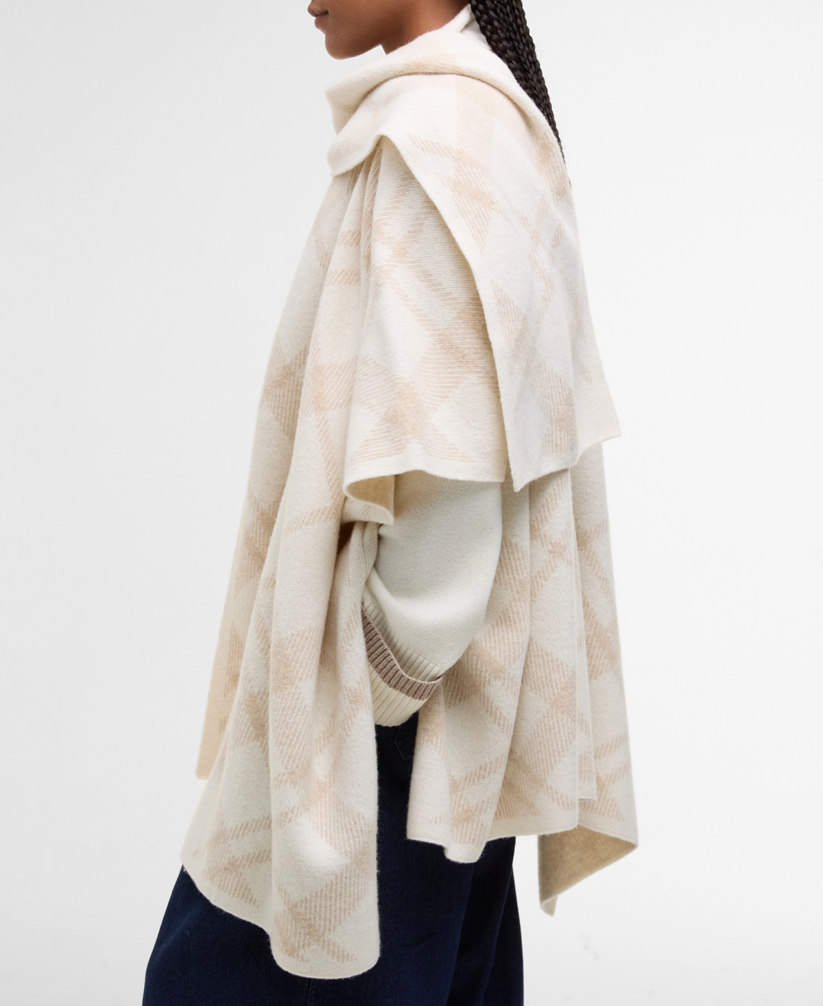 Barbour Women's Vienna Knitted Cape Coat With Scarf In Multi