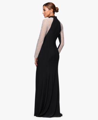 Women's High Neck Beaded Gown