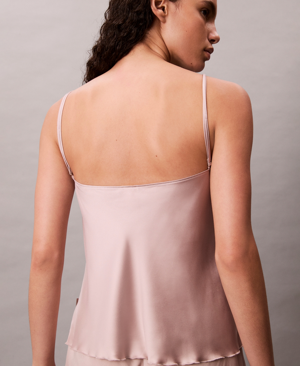 Calvin Klein Women's Pull-on Adjustable Straps Satin Camisole In Brown