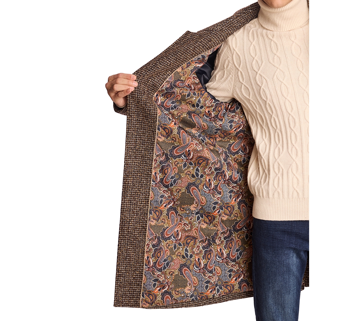 Paisley & Gray Men's Textured Oversized Coat In Brown
