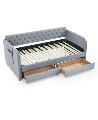 Pull-Out Velvet Loveseat Sleeper Sofa Bed, 3-in-1 Convertible Futon Couch with Adjustable Back, Storage Pocket & Pillows-Maison Boucle