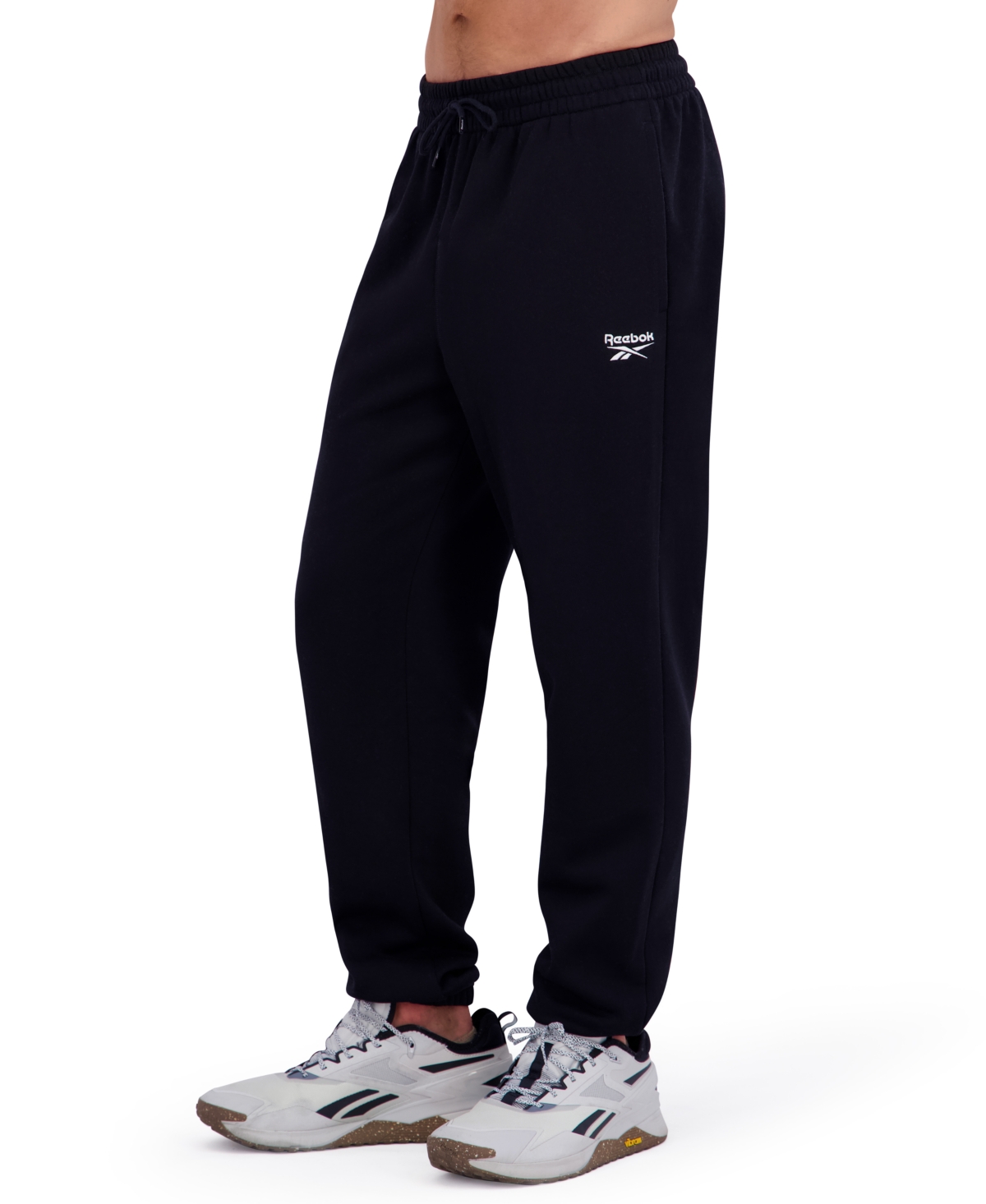 Reebok Men's Regular Fit Fleece Joggers In Black