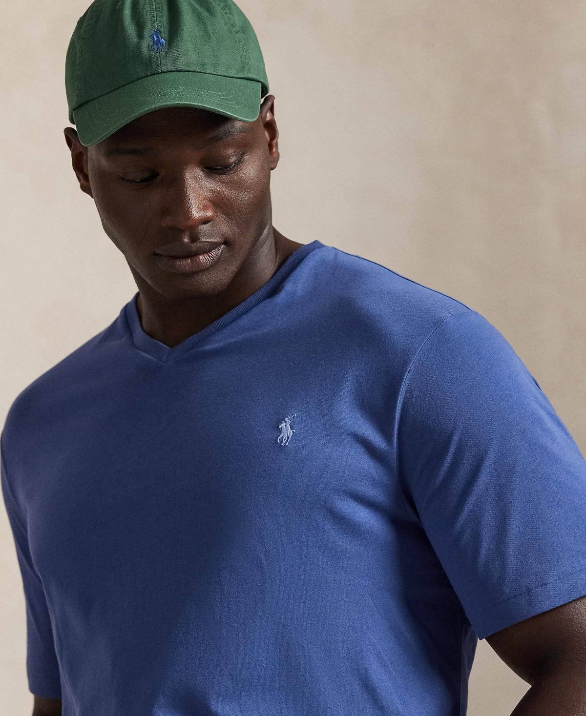 Polo Ralph Lauren Ralph Lauren Jersey V-neck T-shirt In Blue