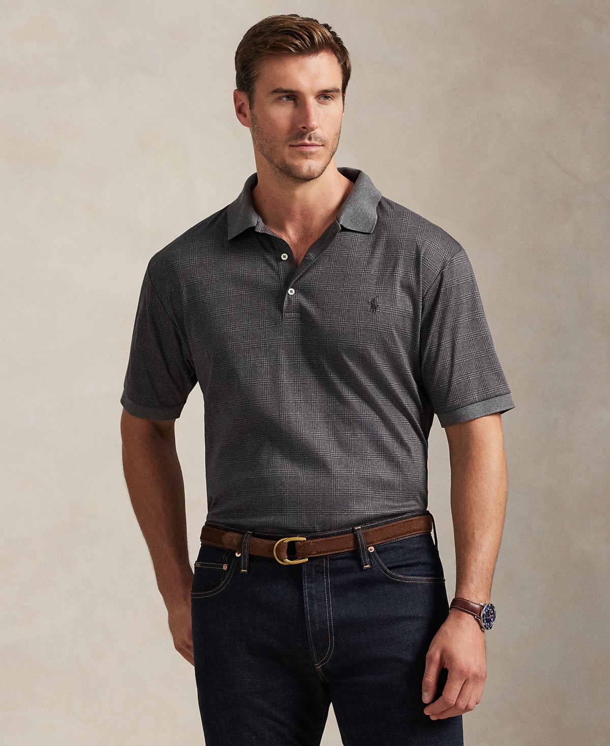 Мужские Polo Ralph Lauren Men's Big & Tall Plaid Short Sleeves Polo Shirt — фото 1