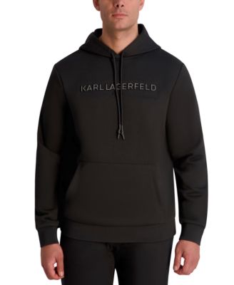 KARL LAGERFELD PARIS - Men's Embossed Logo Detail Pull-On Hoodie