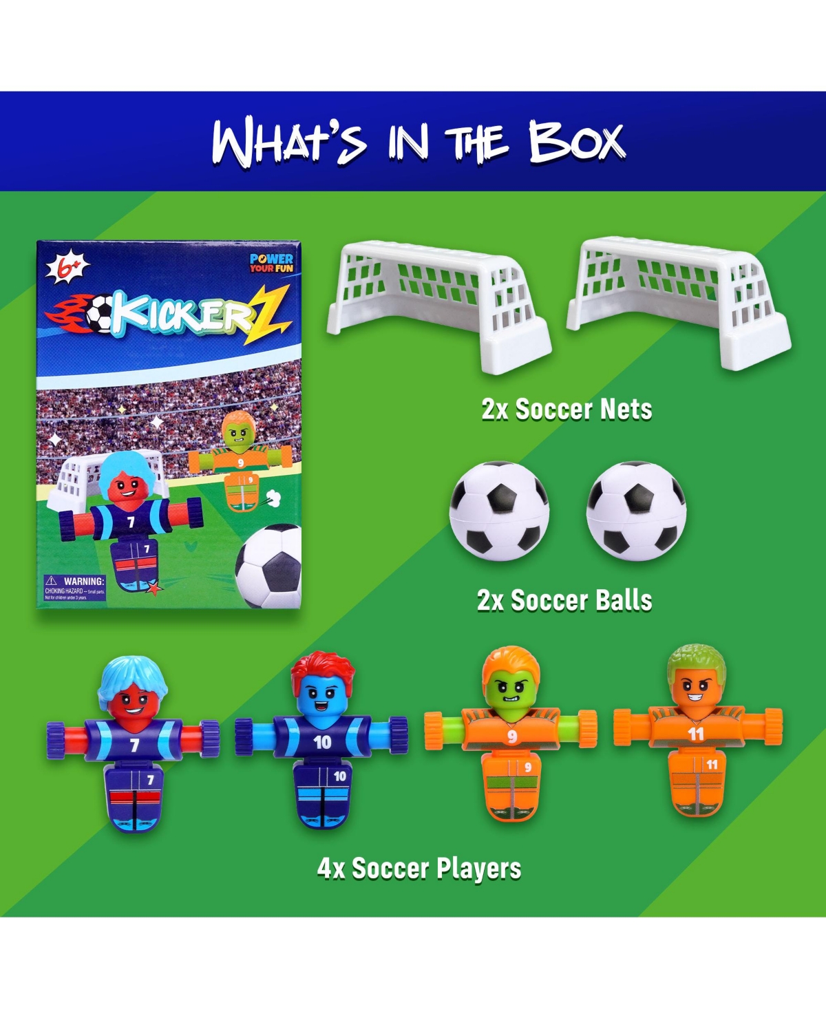 Power Your Fun KickerZ Soccer Fidgets Game Set- 8pc