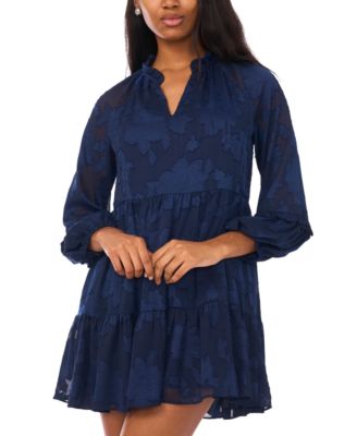 Petite Ruffle Sleeves Shift Dress