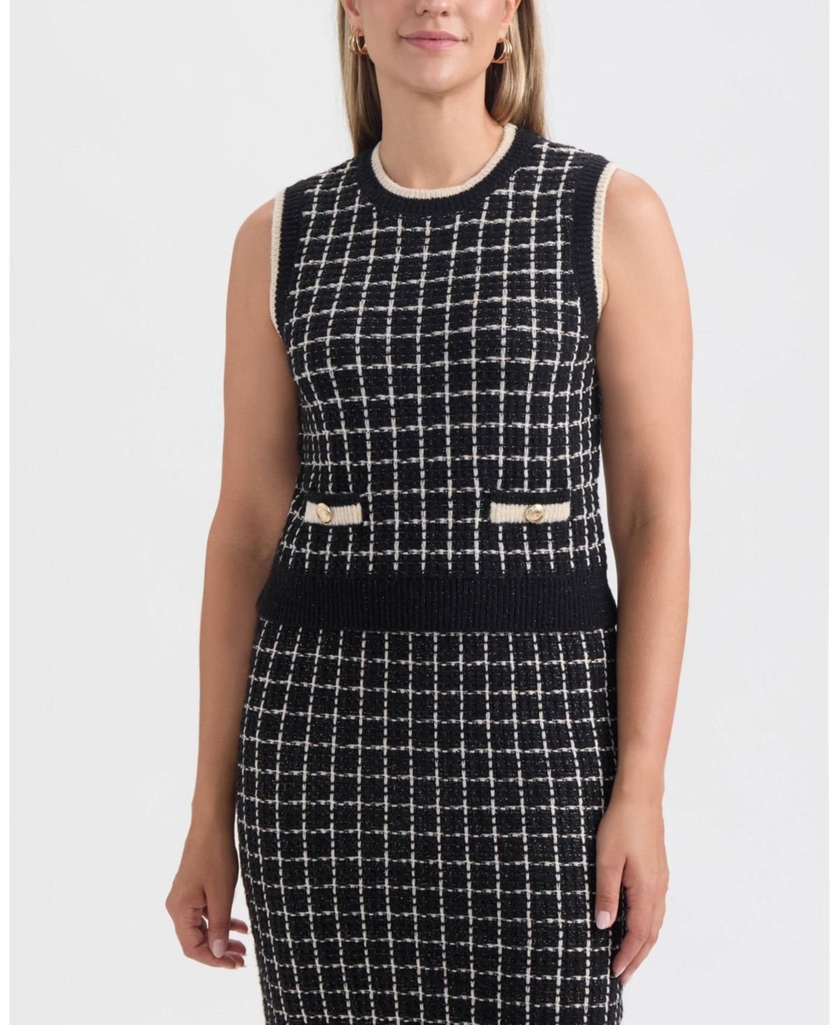 Ellen Tracy Women's High Neck Sweater With Contrast Color Trim In Black