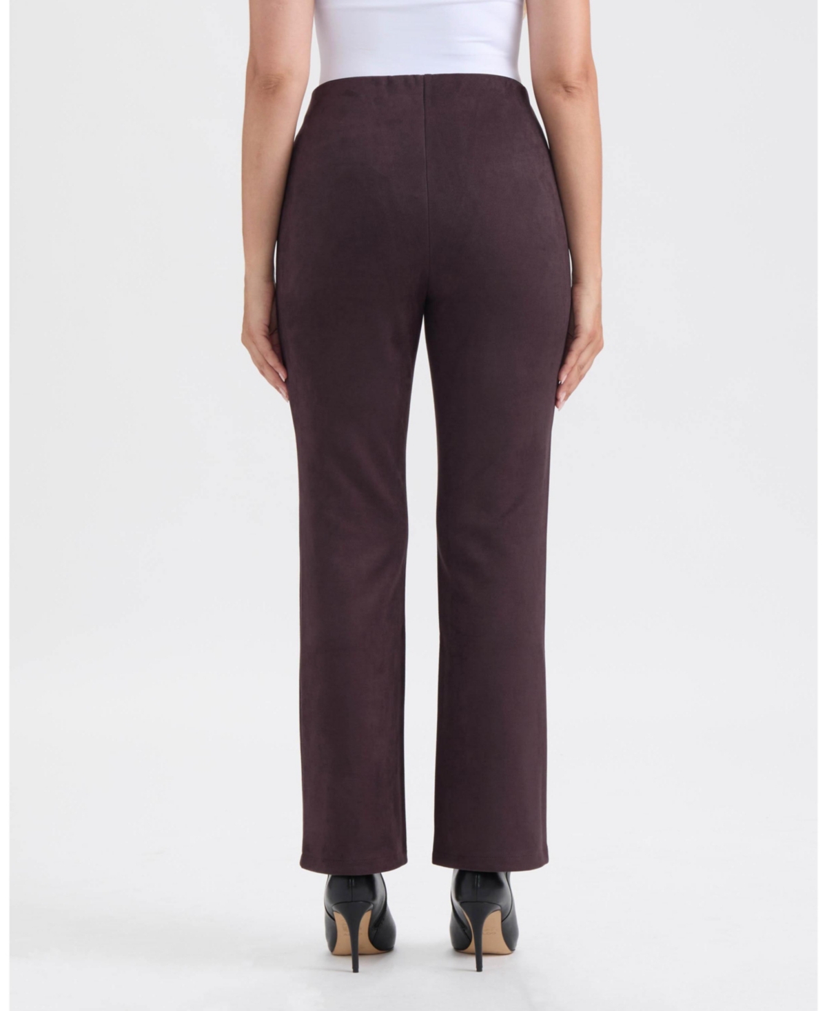 Ellen Tracy Women's faux Suede Flare Pull-On Pant