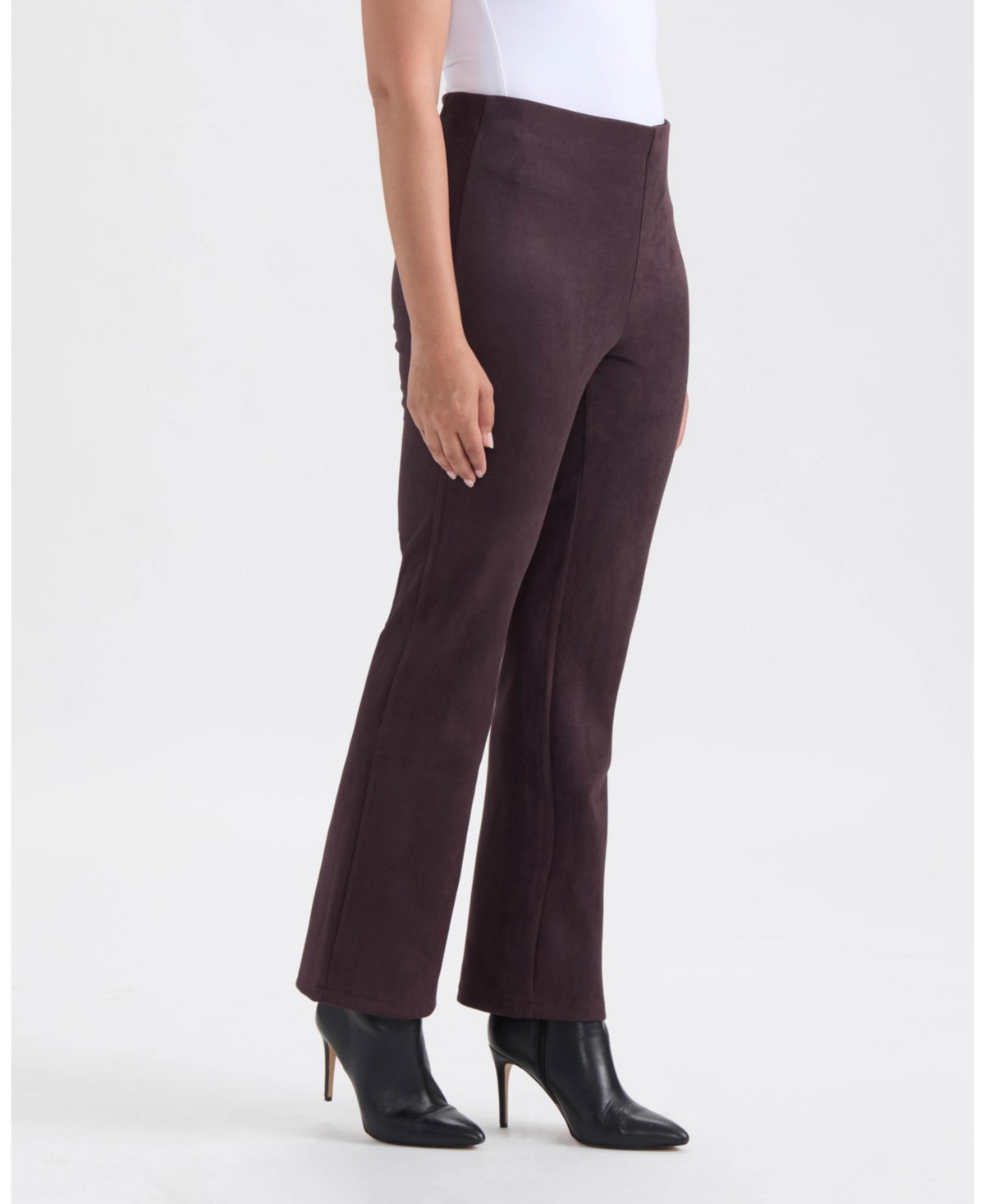 Ellen Tracy Women's faux Suede Flare Pull-On Pant