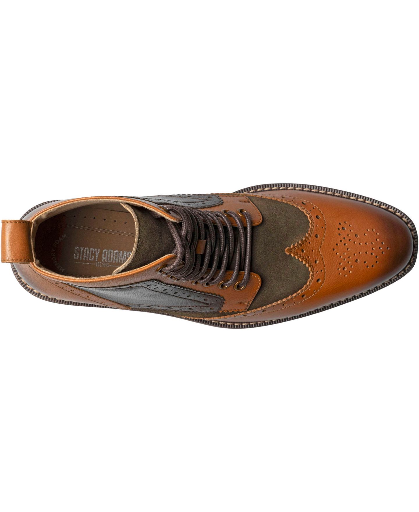 Мужские ботинки Stacy Adams Finnegan Wingtip Lace, цвет: Оливковый разноцветный — фото 6