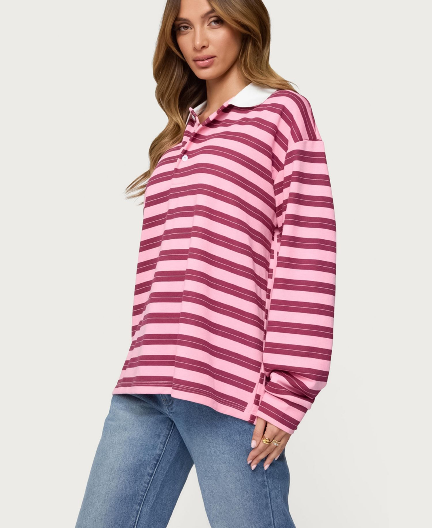 Womens Maureen Striped Polo Sweatshirt