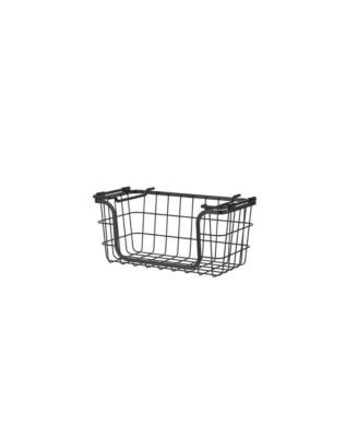 Stackable Metal Wire Storage Basket Set for Pantry, Countertop, Kitchen or Bathroom, Black, Set of 3