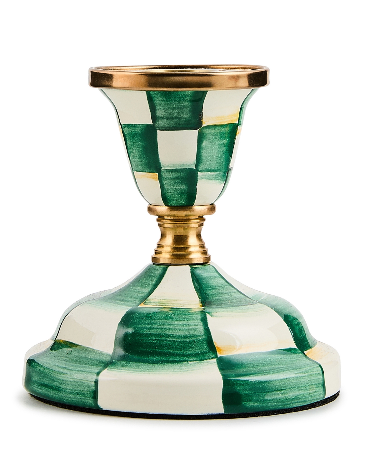 Mackenzie-Childs Emerald Check Short Candlestick