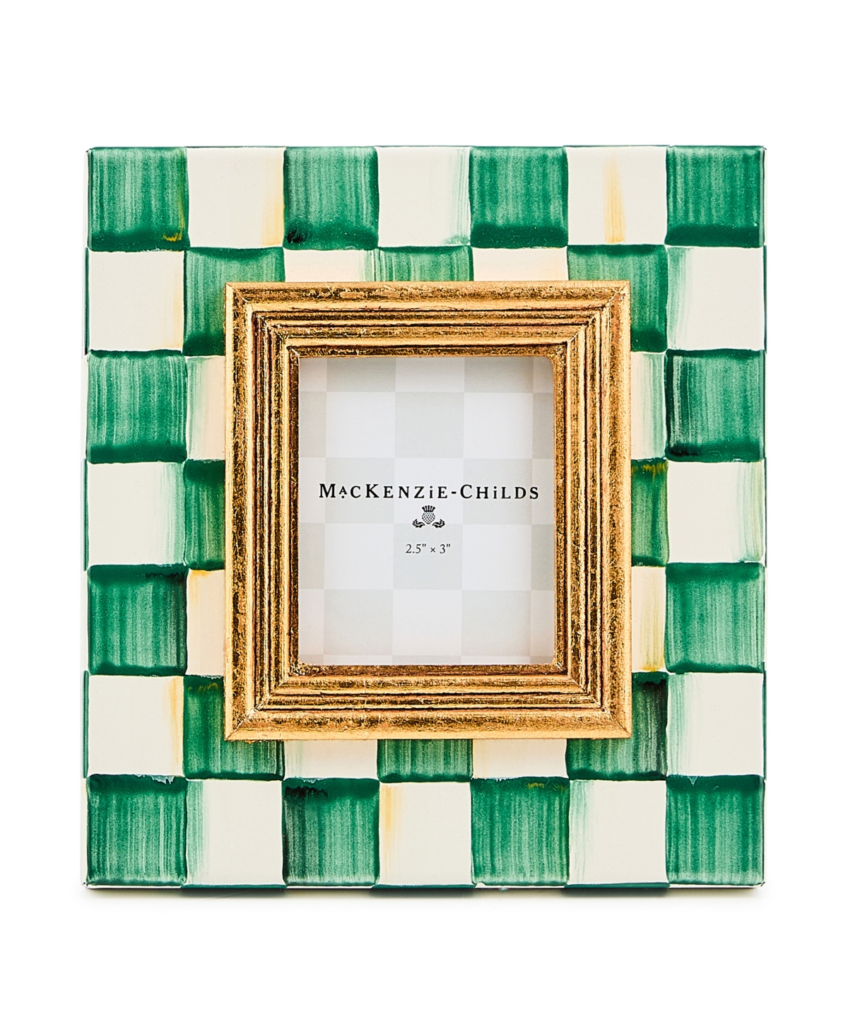 Mackenzie-Childs Emerald Check 2.5" x 3" Frame