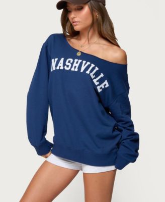 Women's Nashville Oversized Wide Neck Sweatshirt