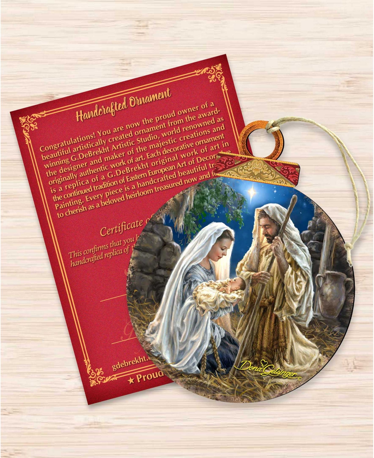 Designocracy Glory to God Ball Wood Holiday Ornament