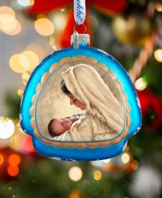 Mother of God Glass Christmas Ornament
