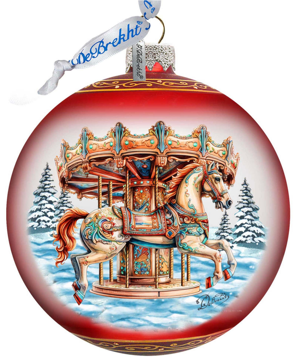 G.debrekht G. Debrekht Winter Wonderland Carousel Christmas Glass In Multi