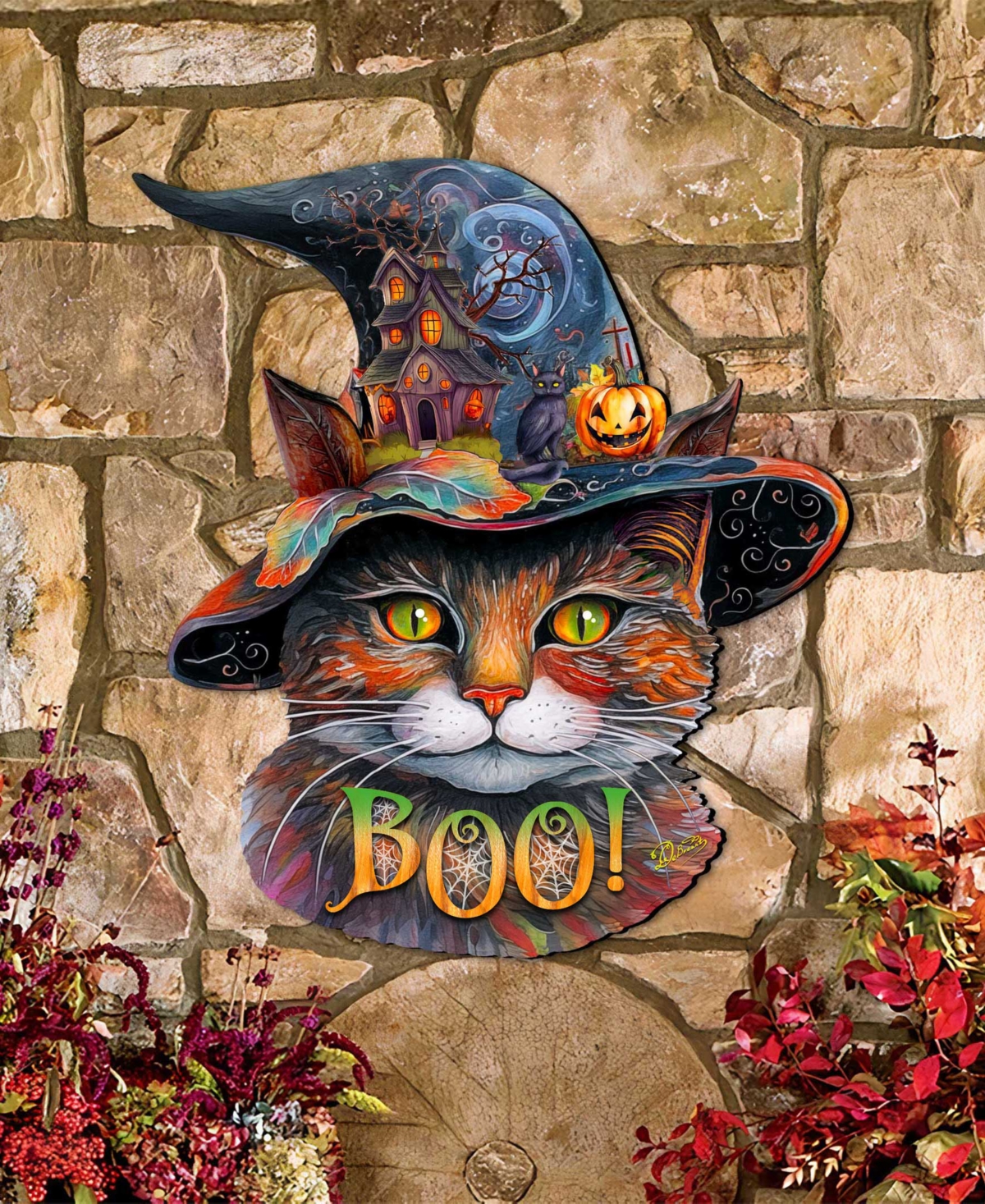 Designocracy Cat In A Hat Holiday Door Decor In Multi