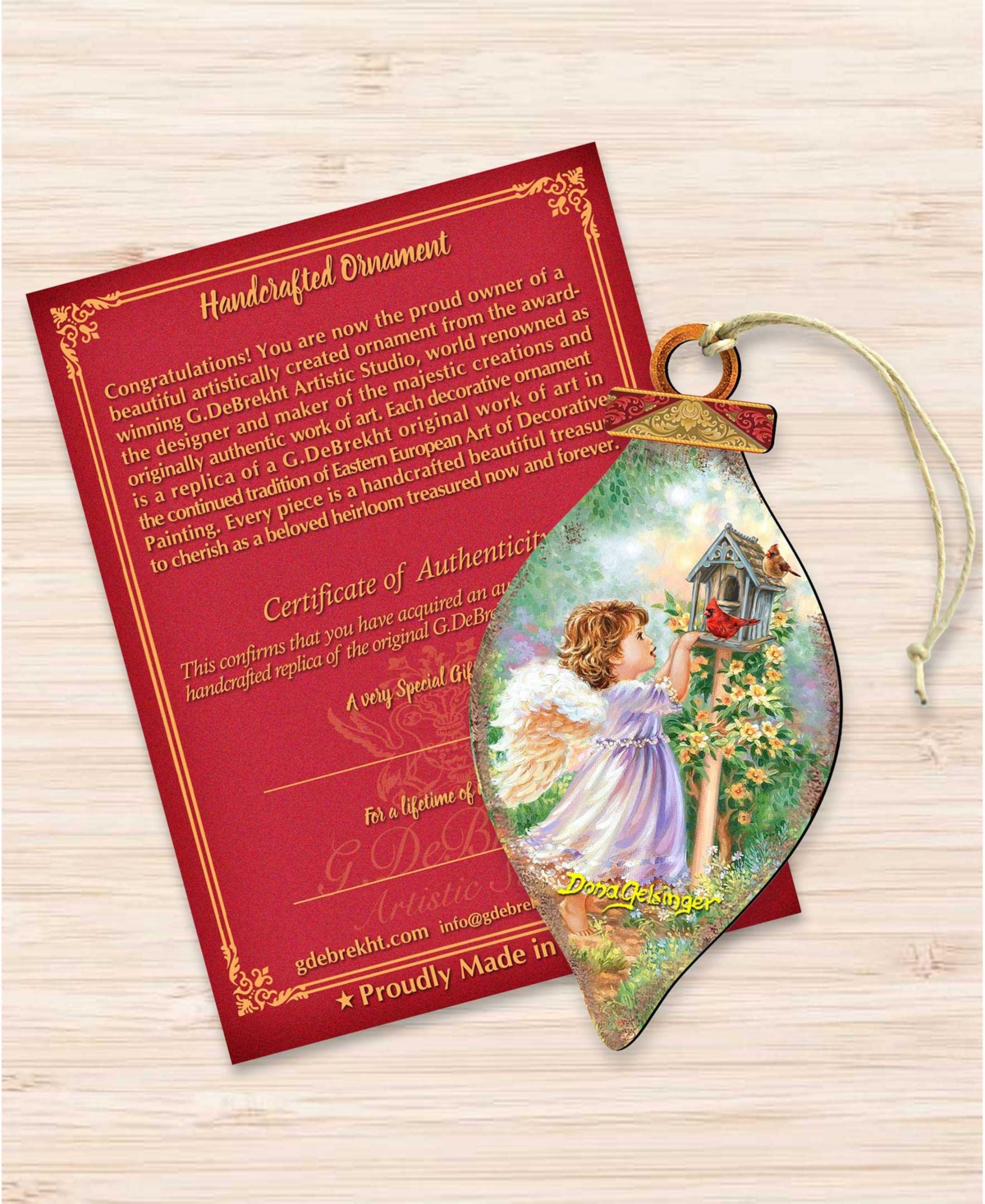 Designocracy Angels Are Near Holiday Ornament In Multi