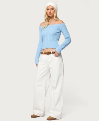 Women's Taniza Off Shoulder Cable Knit Sweater