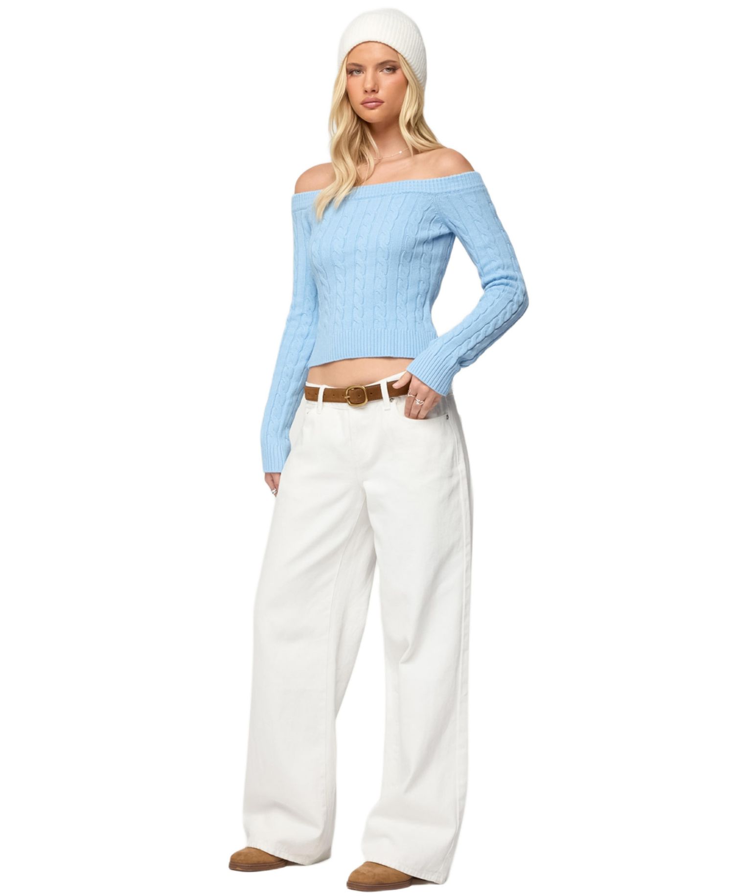 Women's Taniza Off Shoulder Cable Knit Sweater