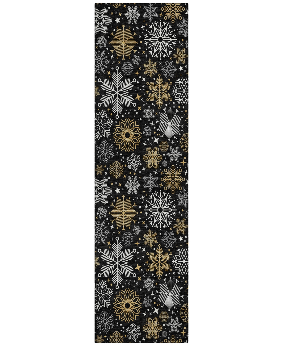 Addison Holiday Washable Indoor/outdoor Acn1823 2'3"x7'6" Runner Area Rug In Black