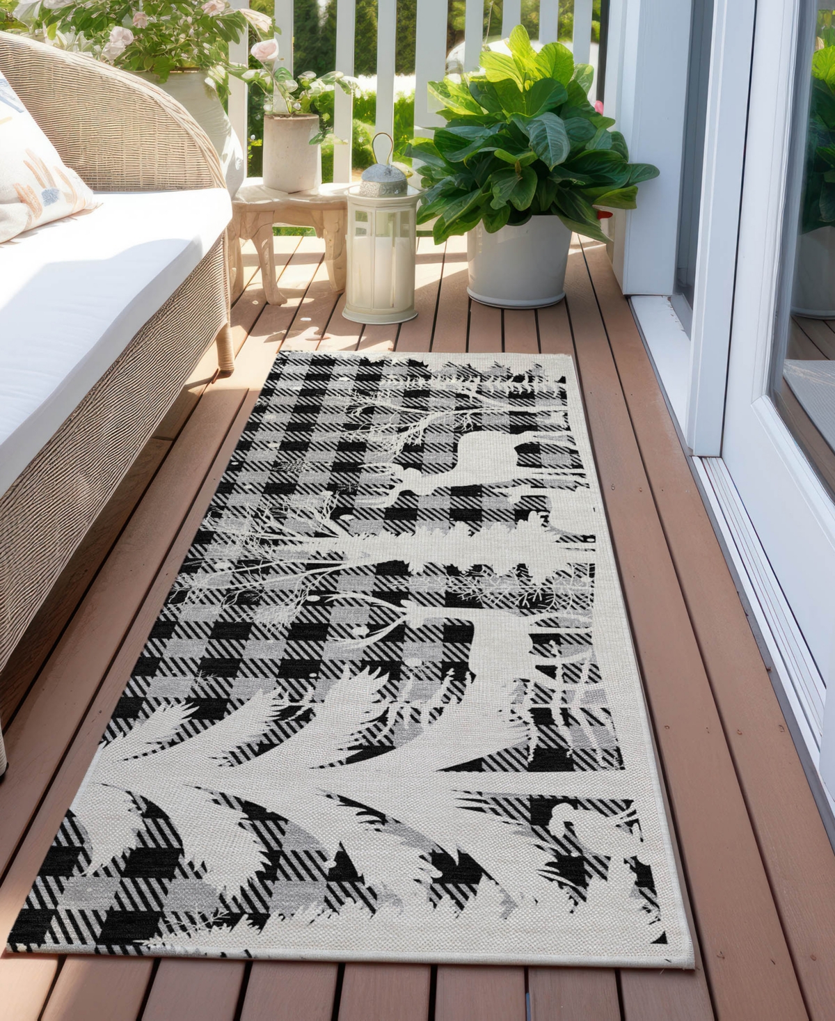Addison Holiday Washable Indoor/outdoor Acn1824 2'3"x7'6" Runner Area Rug In Gray