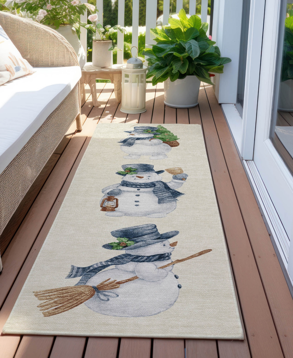 Addison Holiday Washable Indoor/outdoor Acn1826 2'3"x7'6" Runner Area Rug In White