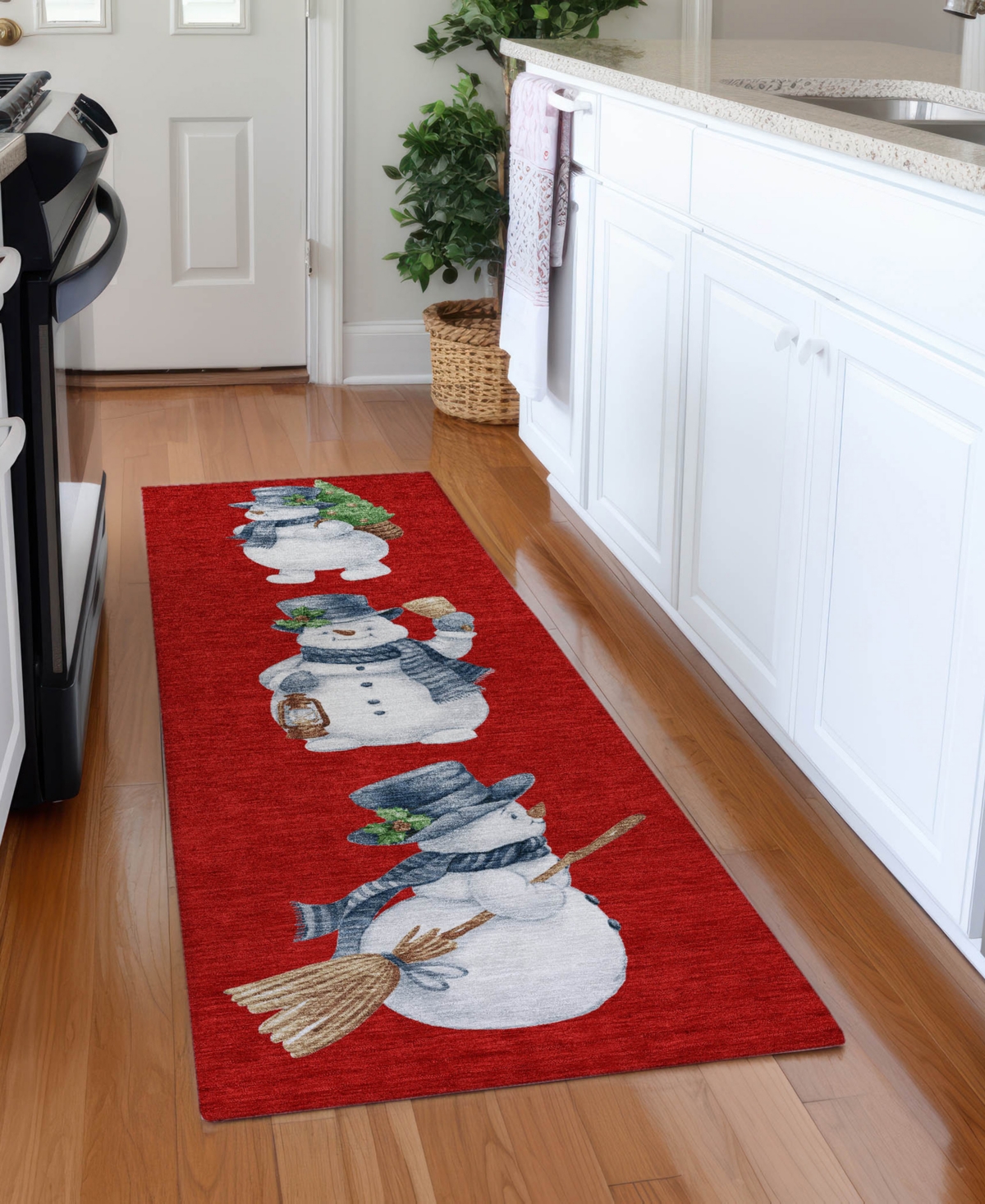 Addison Holiday Washable Indoor/outdoor Acn1826 2'3"x7'6" Runner Area Rug In Red