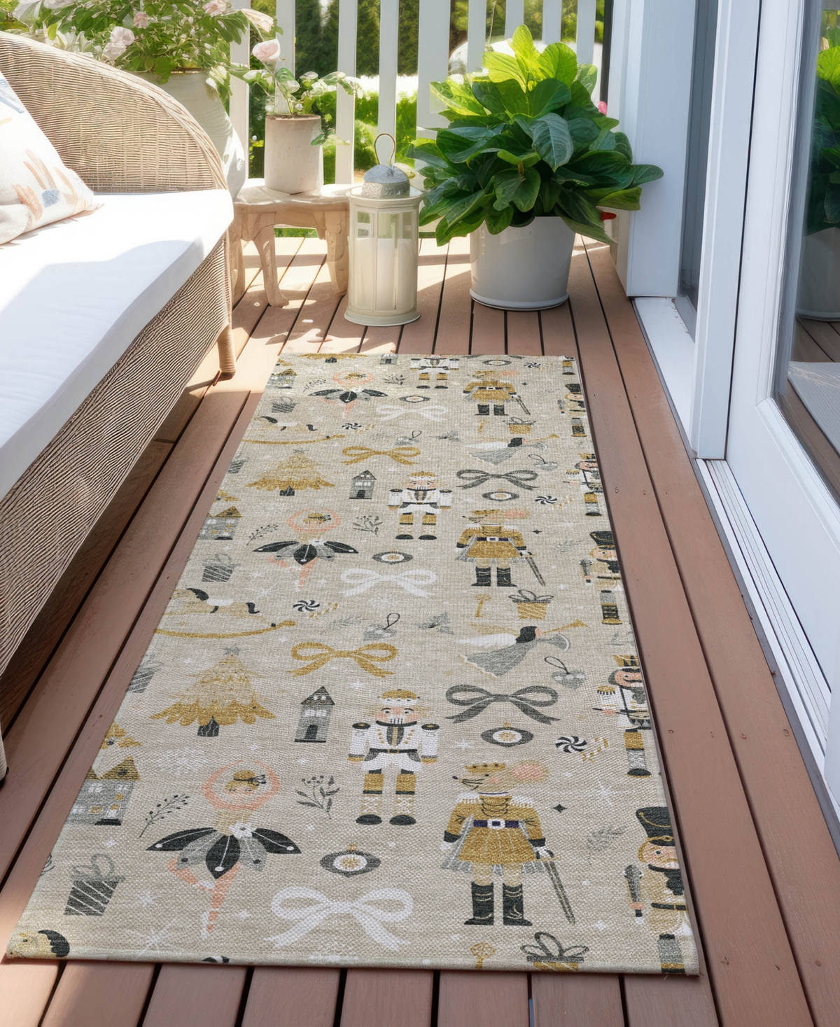 Addison Holiday Washable Indoor/outdoor Acn1827 2'3"x7'6" Runner Area Rug In Brown