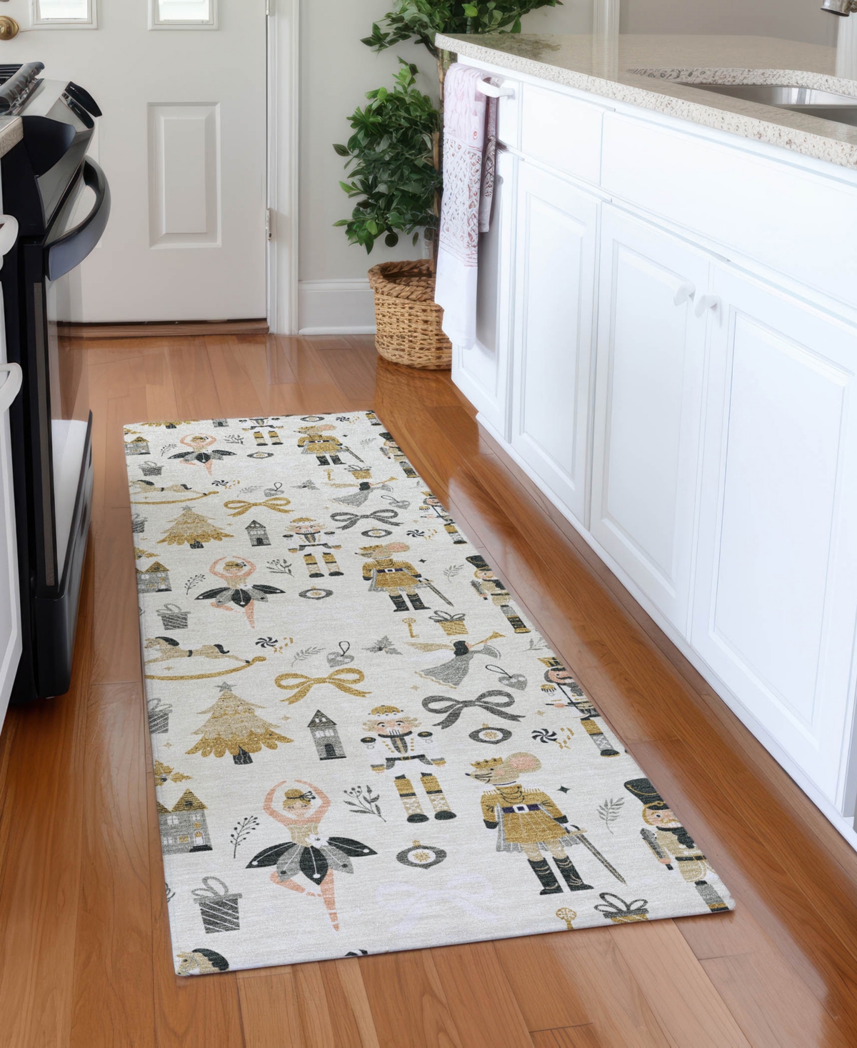 Addison Holiday Washable Indoor/outdoor Acn1827 2'3"x7'6" Runner Area Rug In White