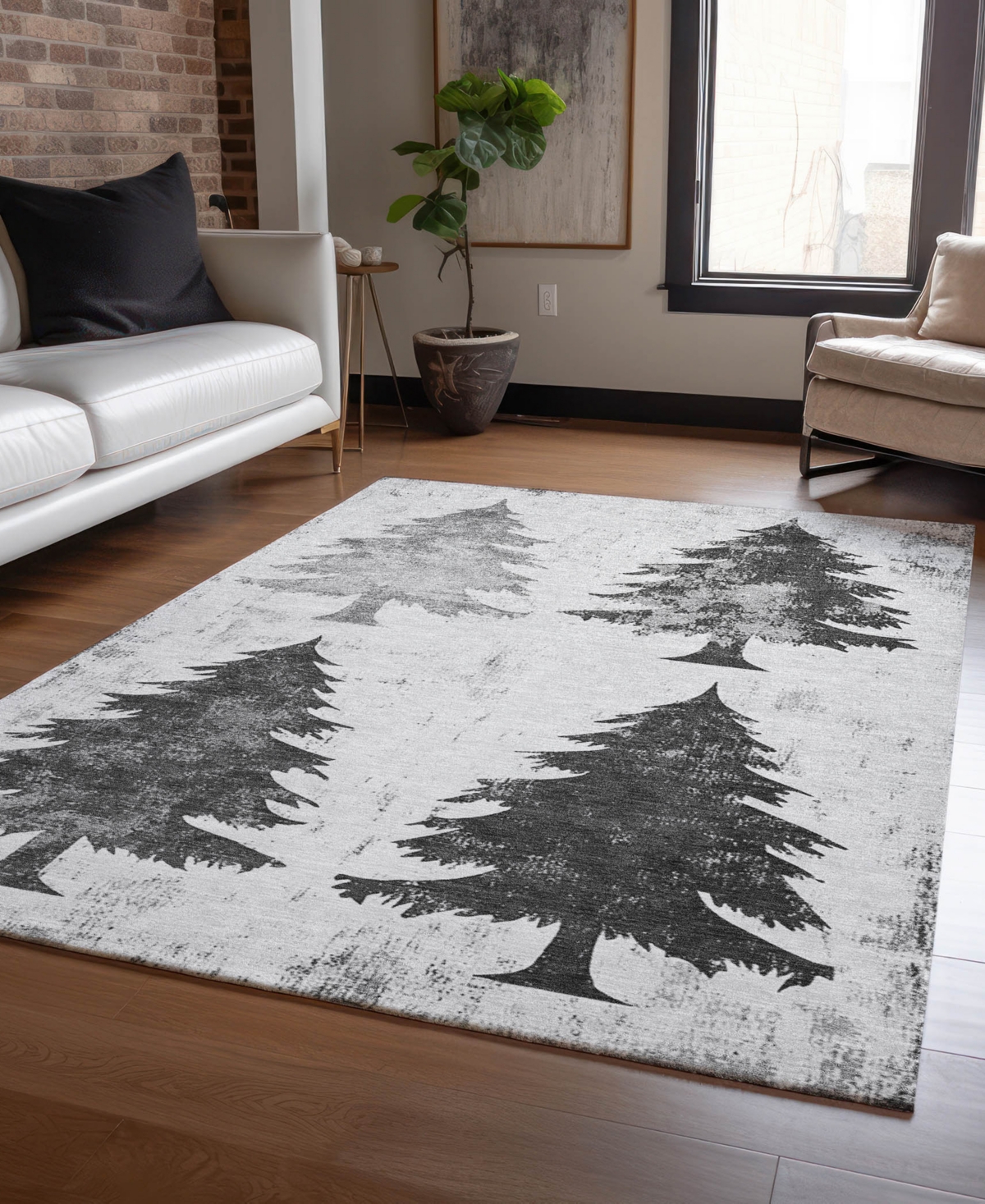 Addison Holiday Washable Indoor/outdoor Acn1811 2'6"x3'10" Area Rug In Gray