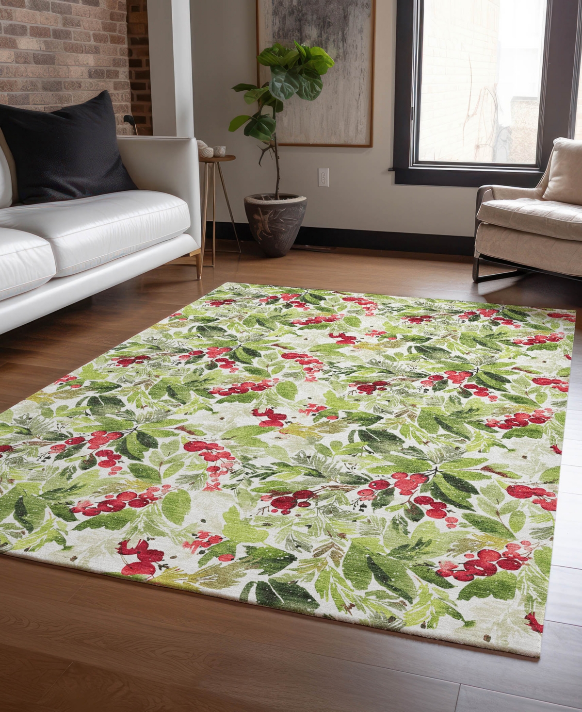 Addison Holiday Washable Indoor/outdoor Acn1816 2'6"x3'10" Area Rug In Green