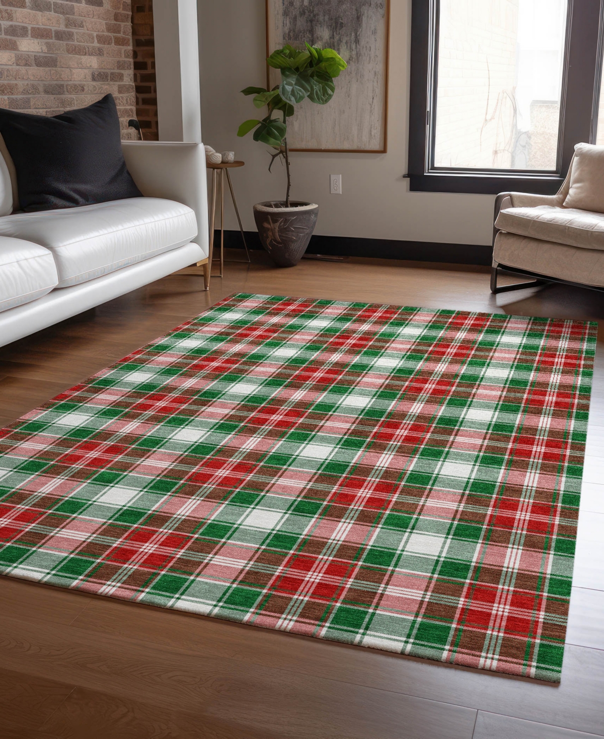 Addison Holiday Washable Indoor/outdoor Acn1817 5'x7'6" Area Rug In Green