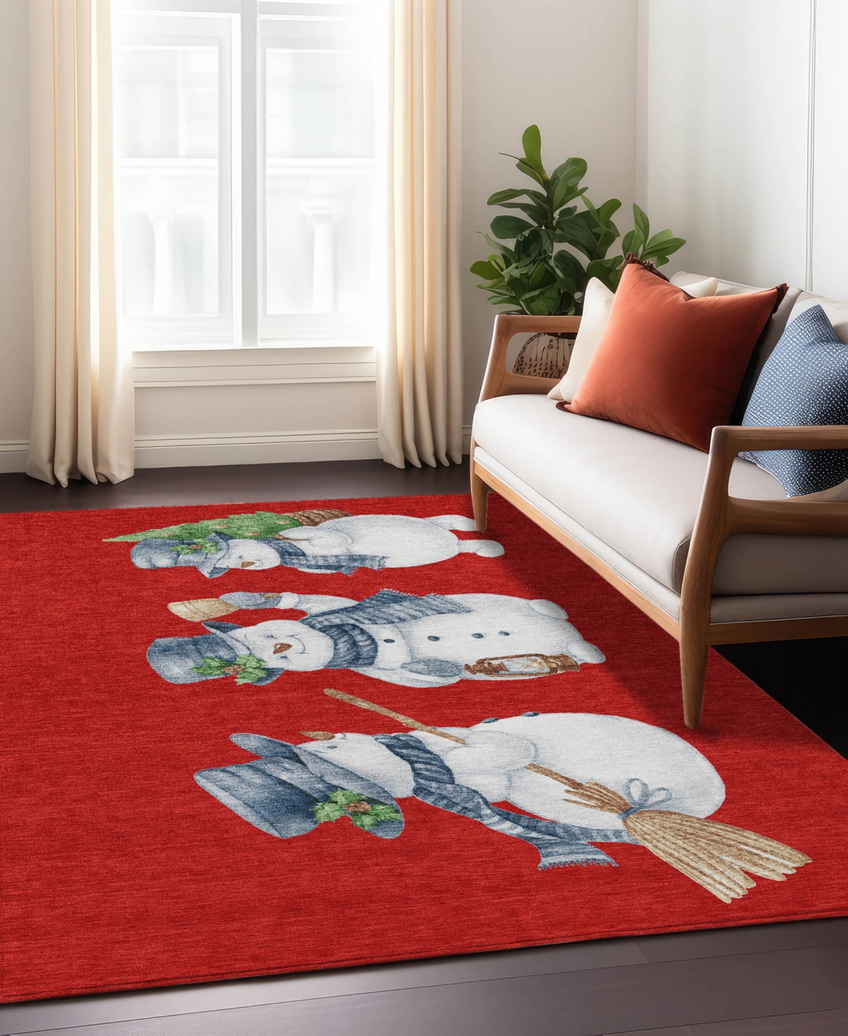 Addison Holiday Washable Indoor/outdoor Acn1826 5'x7'6" Area Rug In Red