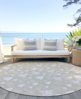 Holiday Washable Indoor/Outdoor ACN1815 8'x8' Round Area Rug