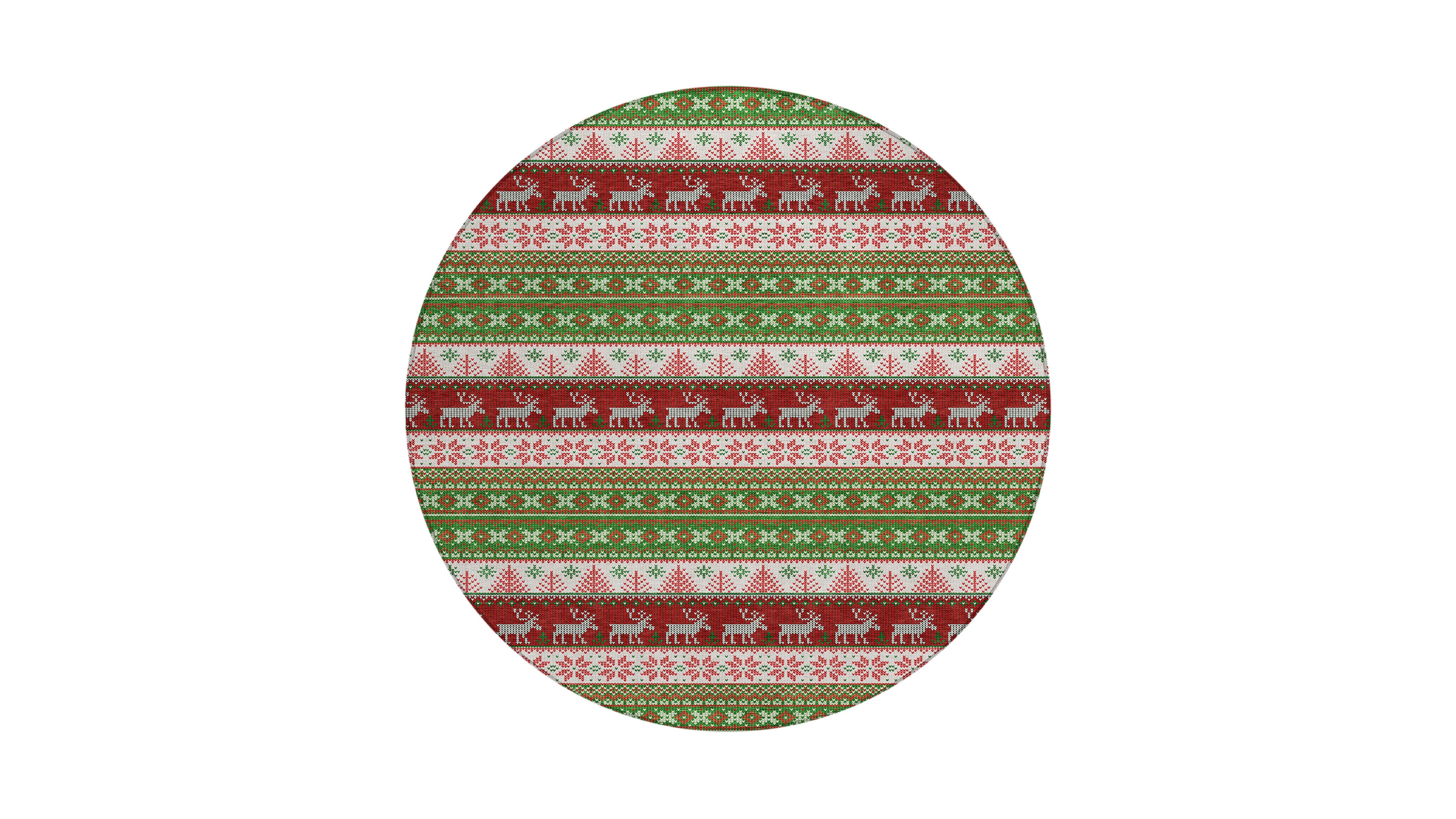 Addison Holiday Washable Indoor/Outdoor ACN1818 8'x8' Round Area Rug