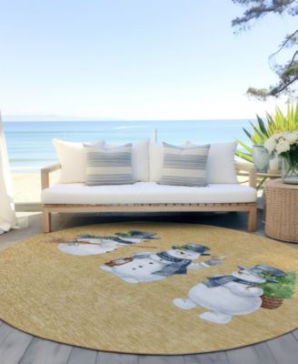 Holiday Washable Indoor/Outdoor ACN1826 8'x8' Round Area Rug