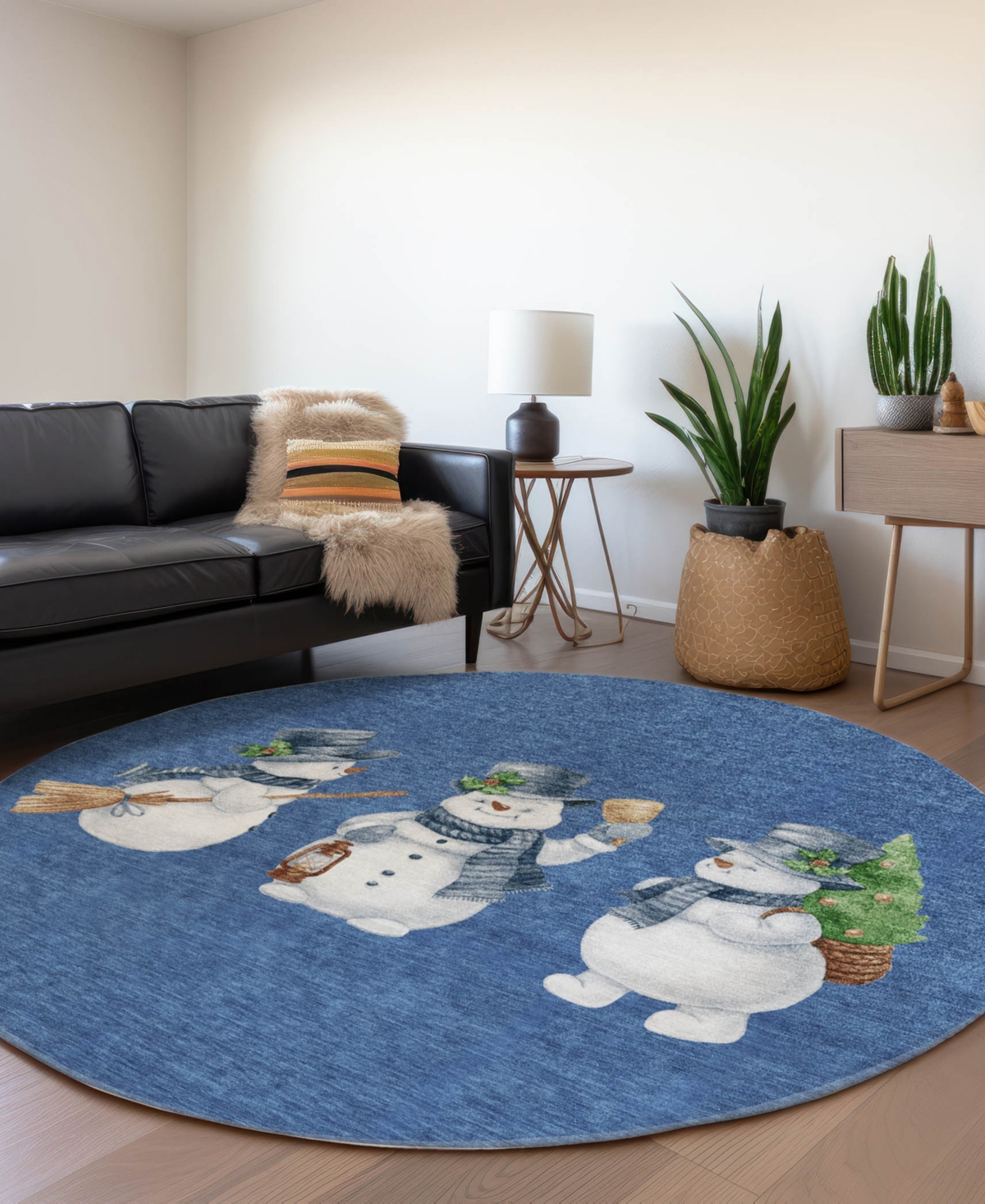 Addison Holiday Washable Indoor/Outdoor ACN1826 8'x8' Round Area Rug