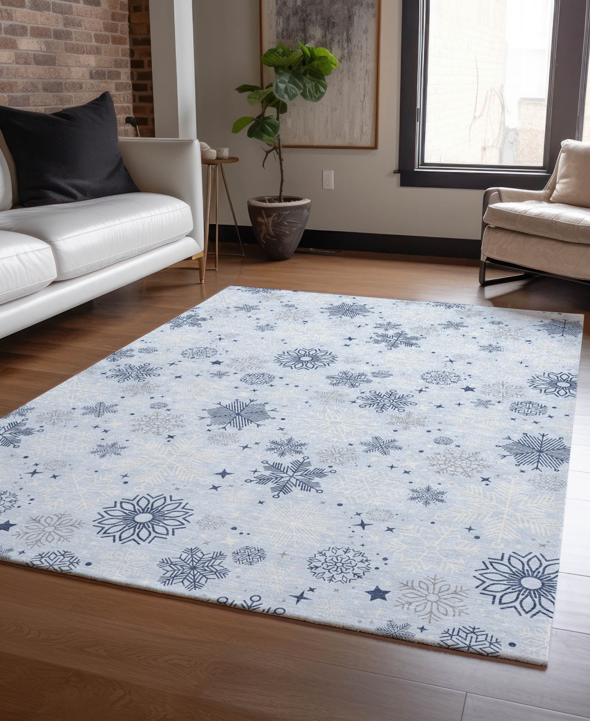 Addison Holiday Washable Indoor/outdoor Acn1823 8'x10' Area Rug In Blue