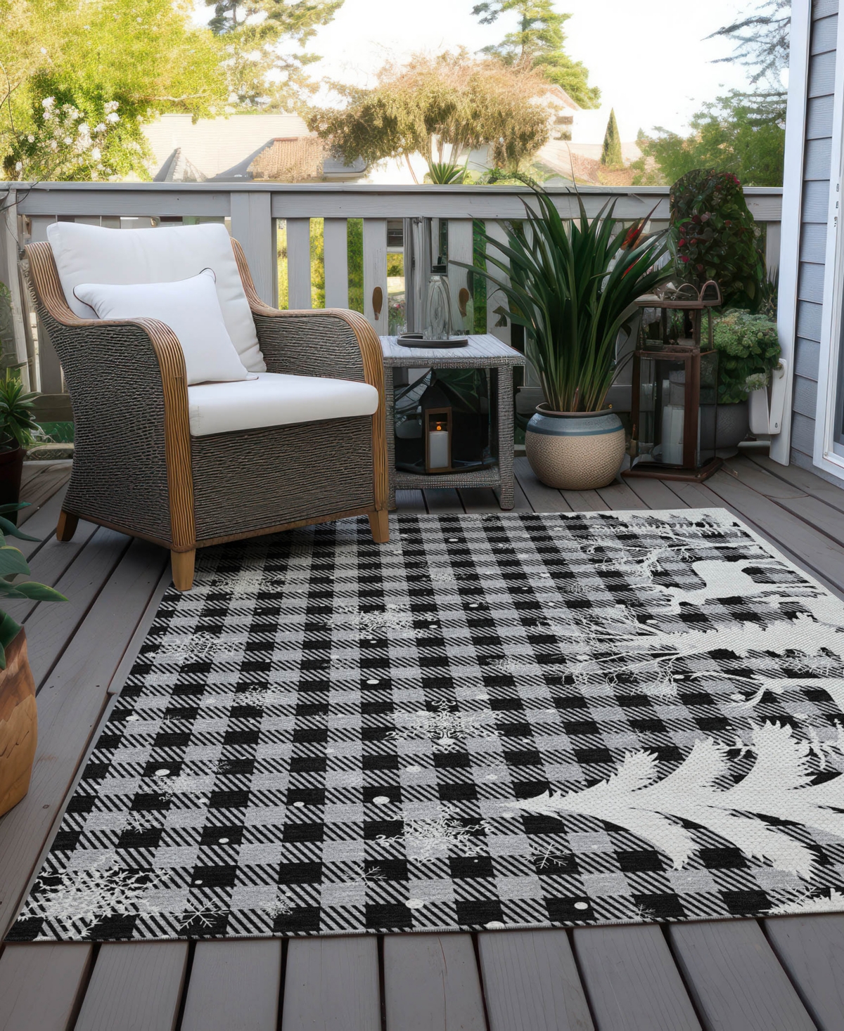 Addison Holiday Washable Indoor/outdoor Acn1824 9'x12' Area Rug In Gray
