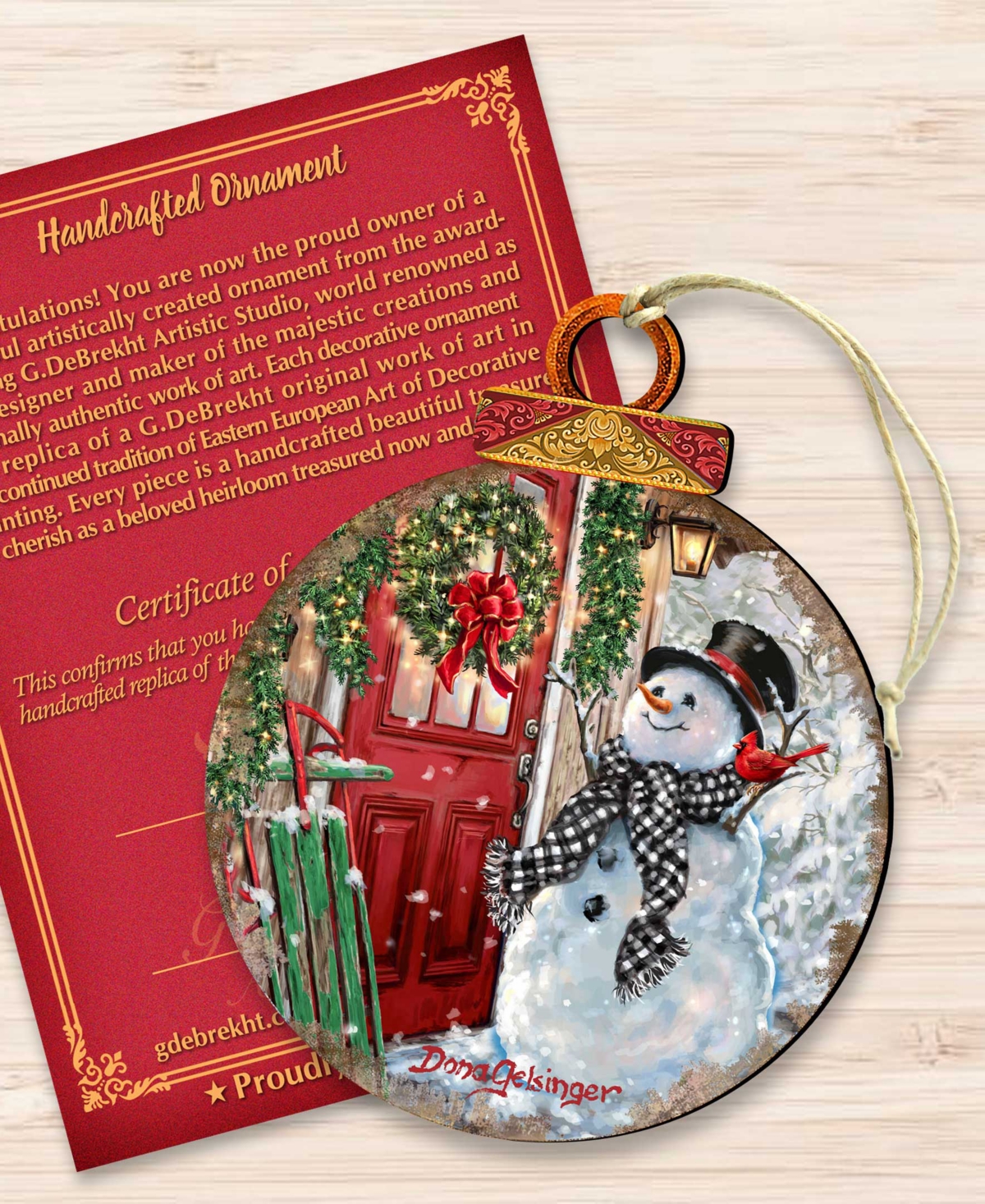 Designocracy Winter Arrival Snowman Holiday Ornament In Multi