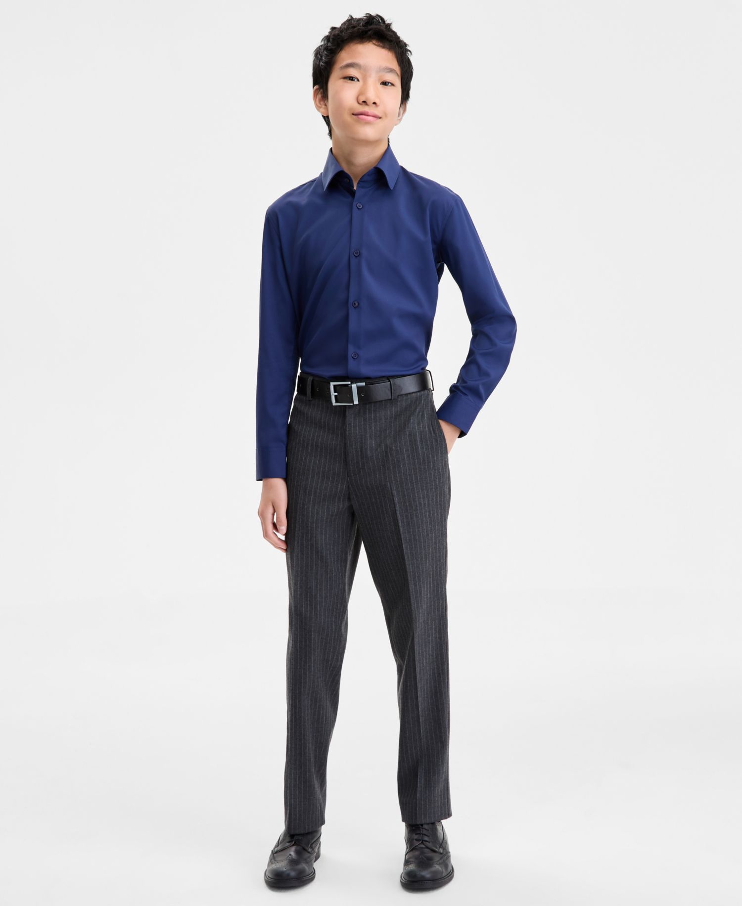 Michael Kors Boys' 8-20 Long-Sleeve Dress Shirt