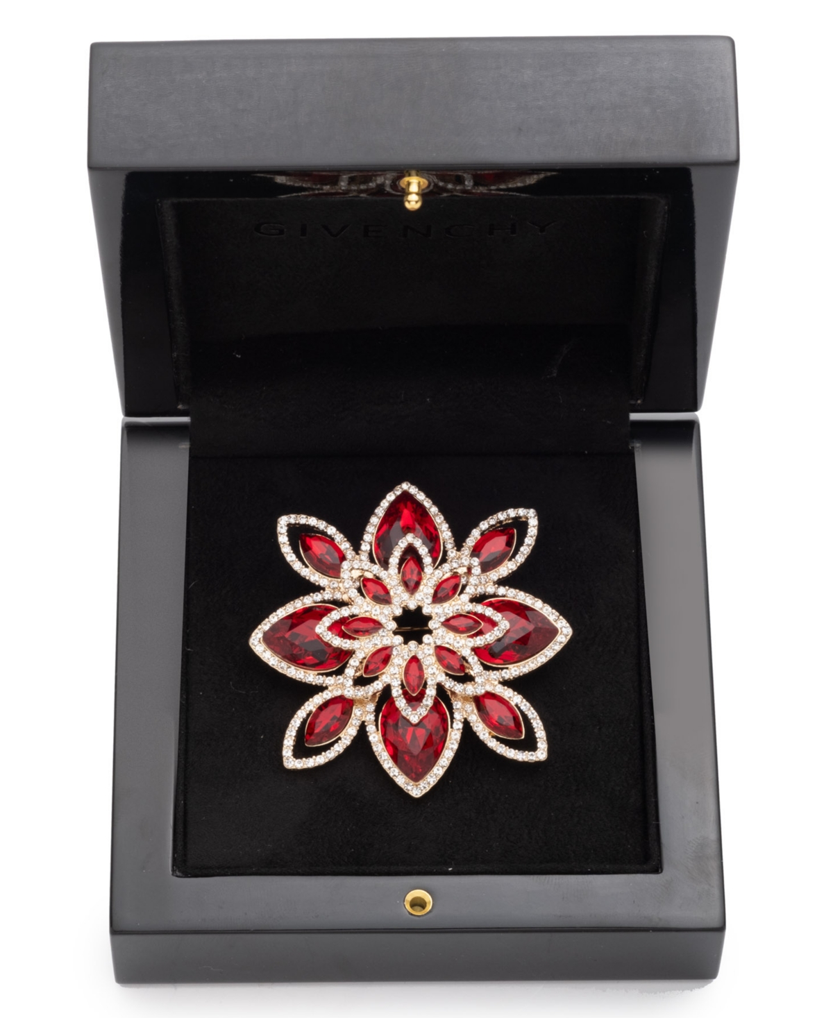 Givenchy Siam Gold-tone Floral Boxed Pin In Pink